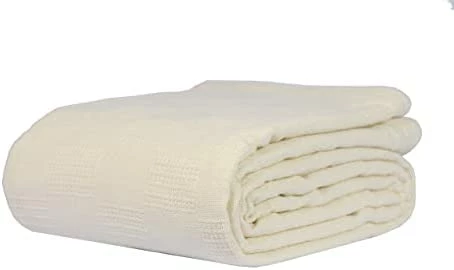 Linteum Textile Supply Linteum Textile Hospital Thermal SNAGLESS Spread Blanket, 100% Cotton (74x100 In, Blue) 6 Linteum Textile Supply Linteum Textile Hospital Thermal SNAGLESS Spread Blanket, 100% Cotton (74x100 In, Blue) - Image 4