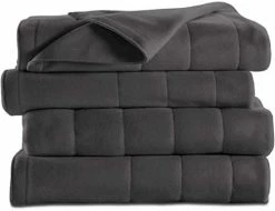 Sunbeam Fleece Electric Heated Warming Blanket Twin Slate Gray Washable 10 Heat Settings -Electric Blankets Sales 2022 311h E hmFL. AC 1