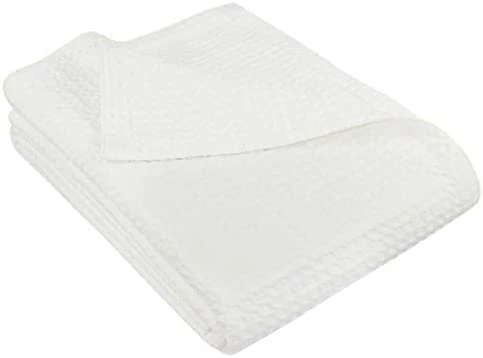 COTTON CRAFT - Soft Cotton Thermal Blanket - King - Herringbone Twill Weave - Luxurious Breathable Skin Friendly Lightweight Throw Blanket Sofa Couch Bed - All Season Travel Camping - Grey Matelassé Leaf- Ivory 12 COTTON CRAFT - Soft Cotton Thermal Blanket - King - Herringbone Twill Weave - Luxurious Breathable Skin Friendly Lightweight Throw Blanket Sofa Couch Bed - All Season Travel Camping - Grey Matelassé Leaf- Ivory - Image 10