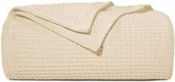 Downluxe 100% Cotton Waffle Blanket Queen Size - Grey 410GSM Soft Lightweight Thermal Queen Blanket For Bed Sofa Couch - Cozy Breathable Bed Blanket With Mesh Bag For All Season(90x90 Inches) Waffle Sandy Beige -Electric Blankets Sales 2022 3183ld1K99L. AC
