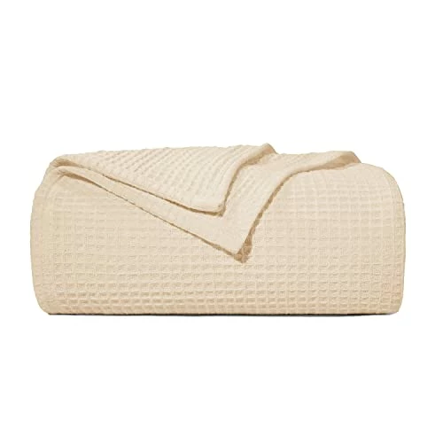 Downluxe 100% Cotton Waffle Blanket Queen Size - Beige 410GSM Soft Lightweight Thermal Queen Blanket For Bed Sofa Couch - Cozy Breathable Bed Blanket With Mesh Bag For All Season(90x90 Inches) Waffle Sandy Beige 3 Downluxe 100% Cotton Waffle Blanket Queen Size - Beige 410GSM Soft Lightweight Thermal Queen Blanket For Bed Sofa Couch - Cozy Breathable Bed Blanket With Mesh Bag For All Season(90x90 Inches) Waffle Sandy Beige