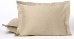 100% Cotton Standard Size Decorative Pillow Shams, Set Of 2 Ultra Soft Premium Pillow Covers/Cases For All Weathers, White Color, Jacquard Matelasse Weave - By Threadmill Aster Beige -Electric Blankets Sales 2022 318jpWSI0L. AC