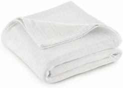 Vellux 1B07225 Cotton 360 GSM Breathable Solid Herringbone Lightweight Blanket Machine Washable Bed Sofa Blankets, Full Queen, White -Electric Blankets Sales 2022 318x7I D9XL. AC