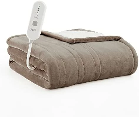Homemate Heated Blanket Electric Throw - 50"x60" Heating Blanket Throw 4 Hours Auto-Off 5 Heat Levels Heat Blanket Over-Heat Protection Flannel Sherpa Heater Blanket Electric ETL Certification Beige 7 Homemate Heated Blanket Electric Throw - 50"x60" Heating Blanket Throw 4 Hours Auto-Off 5 Heat Levels Heat Blanket Over-Heat Protection Flannel Sherpa Heater Blanket Electric ETL Certification Beige - Image 5