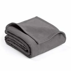 Vellux Plush Blanket, Full/Queen, Grey