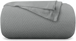 Mayfair Linen Knitted Geometric Herringbone Pattern Handwoven Blanket 100% Long Staple Cotton - Soft & Cozy Thermal All Season Throw For Bed Couch Chair Outdoors (King/Cal King, White) -Electric Blankets Sales 2022 31FE n8zsqL. AC