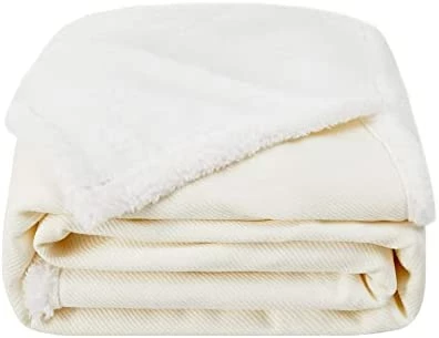 Deconovo Twin Sized Sherpa Blanket For Couch, Bed, Thick Fluffy Warm Cozy Blankets - Bedding Blankets For Home Decoration, Purple, 60x80 Inches Grey/weave 8 Deconovo Twin Sized Sherpa Blanket For Couch, Bed, Thick Fluffy Warm Cozy Blankets - Bedding Blankets For Home Decoration, Purple, 60x80 Inches Grey/weave - Image 6