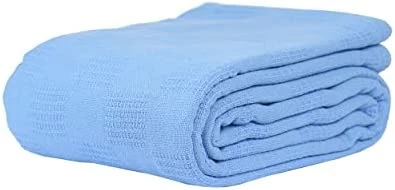 Linteum Textile Supply Linteum Textile Hospital Thermal SNAGLESS Spread Blanket, 100% Cotton (74x100 In, Blue) 5 Linteum Textile Supply Linteum Textile Hospital Thermal SNAGLESS Spread Blanket, 100% Cotton (74x100 In, Blue) - Image 3