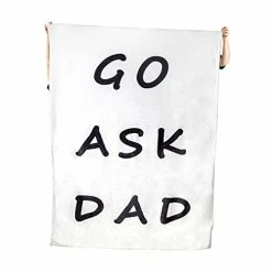 LINIL Go Ask Dad Funny Blanket Cozy Flannel Fleece Air Conditioning Joke Blanket Gift For Her Mom Large 80"x60"
