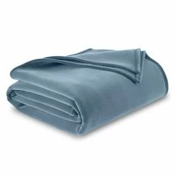 Vellux 1B07056 Original Insulating Core Hotel Style Solid Blanket Machine Washable Soft Cozy Warm Pet Friendly Bed Sofa Blankets, Twin, Blue