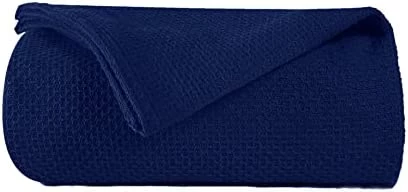 BOUTIQUO 100% Cotton Bed Blanket, Breathable Thermal Blanket Full - Queen Size, Soft Honeycomb Waffle 90''x90'', Perfect For Layering Any All Season, Beige, (90''x90'') (70474) Teal 11 BOUTIQUO 100% Cotton Bed Blanket, Breathable Thermal Blanket Full - Queen Size, Soft Honeycomb Waffle 90''x90'', Perfect For Layering Any All Season, Beige, (90''x90'') (70474) Teal - Image 9