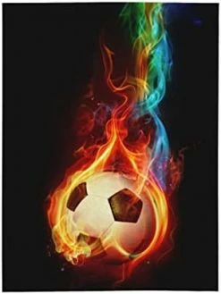 XTGOO Fire And Ice Soccer Blanket Throw Bedding Room Decor Flannel Blankets For Bed Sofa 60"x50" -Electric Blankets Sales 2022 31Tgx DfWXL. AC
