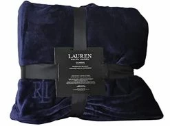Lauren By Ralph Lauren Lauren Ralph Lauren Plush Micromink Blanket - Navy - Queen / Full