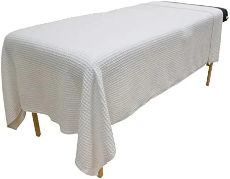 Body Linen Waffle Weave Massage Table Blankets - Soft And Stylish 50/50 Polyester-Cotton Blend - 66 By 90 Inches -Available In White, Natural And Gray 7 Body Linen Waffle Weave Massage Table Blankets - Soft And Stylish 50/50 Polyester-Cotton Blend - 66 By 90 Inches -Available In White, Natural And Gray - Image 5