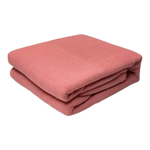 Homelux 100% Cotton Thermal Hospital/Home Twin Size Blanket - Raspberry Color 3 Homelux 100% Cotton Thermal Hospital/Home Twin Size Blanket - Raspberry Color