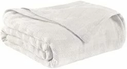 SUPERIOR King Blanket 100% Cotton, For All Season,Basket Weave Design, Light Blue -Electric Blankets Sales 2022 31gBQ8 lh8L. AC