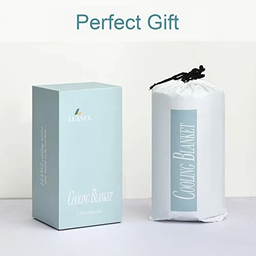 LLANCL Cooling Blankets For Hot Sleepers - Cool Like Ice Cream Lightweight Blanket For Summer With Double Side Cold, Cooling Comforter, Quilt, Fabric For Bed (Throw Size 47" X 59" Blue & Grey) 6 LLANCL Cooling Blankets For Hot Sleepers - Cool Like Ice Cream Lightweight Blanket For Summer With Double Side Cold, Cooling Comforter, Quilt, Fabric For Bed (Throw Size 47" X 59" Blue & Grey) - Image 4