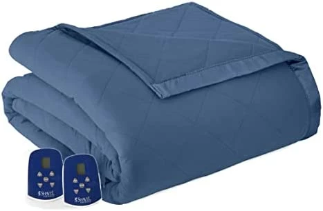 Thermee Micro Flannel Twin-Size Electric Heated Blanket, Machine Wash & Dry, Timer & Safety Shutoff, 85Lx66W, Ultramarine Plaid 7 Thermee Micro Flannel Twin-Size Electric Heated Blanket, Machine Wash & Dry, Timer & Safety Shutoff, 85Lx66W, Ultramarine Plaid - Image 5