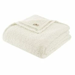 Woolrich Burlington Luxury Berber Blanket Ivory 90*90 Full/Queen Size Premium Soft Cozy Soft Berber For Bed, Coach Or Sofa