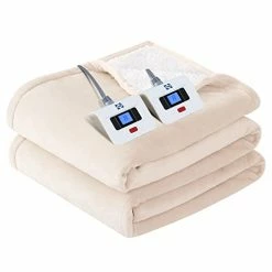 Electric Blankets Sales 2022 26 Sealy Electric Blanket Queen Size, Flannel & Sherpa Heated Blanket With 10 Heat Setting & 1-12 Hour Auto Shut Off, Fast Heating Blanket, Machine Washable, Beige, 84 X 90 Inch