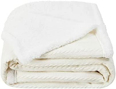 Deconovo Twin Sized Sherpa Blanket For Couch, Bed, Thick Fluffy Warm Cozy Blankets - Bedding Blankets For Home Decoration, Purple, 60x80 Inches Grey/weave 13 Deconovo Twin Sized Sherpa Blanket For Couch, Bed, Thick Fluffy Warm Cozy Blankets - Bedding Blankets For Home Decoration, Purple, 60x80 Inches Grey/weave - Image 11