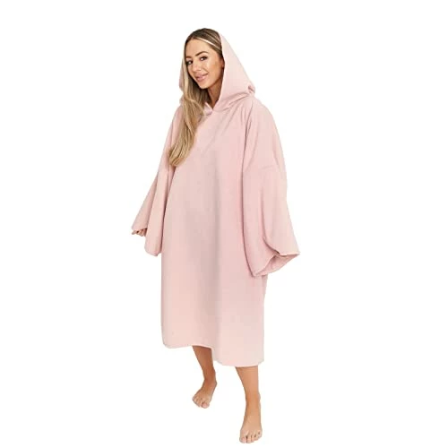 Brentfords Towel Poncho Adult Hooded Large Bath Swimming Surf Beach Absorbent Microfibre Changing Robe For Women Girls Quick Dry, Blush Pink 3 Brentfords Towel Poncho Adult Hooded Large Bath Swimming Surf Beach Absorbent Microfibre Changing Robe For Women Girls Quick Dry, Blush Pink