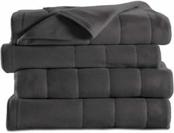 Sunbeam King Size Electric Fleece Heated Blanket In Slate With Dual Zone -Electric Blankets Sales 2022 31yifaiMuEL. AC