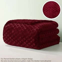 Exclusivo Mezcla Diamond Ultra Soft Fleece Blanket, Queen Size Flannel Blankets For Bed (Deep Red , 86 X 90 Inches) - Cozy, Warm And Lightweight -Electric Blankets Sales 2022 410CsT27XHL