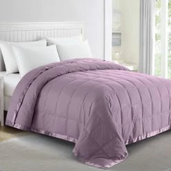 Puredown® Soft Lightweight Down Blanket With Satin Trim For Bed 100% Cotton, White, Full/Queen Size (90"X90") 31 Puredown® Soft Lightweight Down Blanket With Satin Trim For Bed 100% Cotton, White, Full/Queen Size (90"X90") -Electric Blankets Sales 2022 410n MnunL. AC 1
