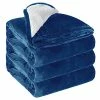 Casa Platino Sherpa Fleece Bed Blankets Queen Size - Navy Blue Thick Fuzzy Warm Soft Large Queen Blanket For Bed, 90x90 Inches -Electric Blankets Sales 2022 410oEVkpMxL