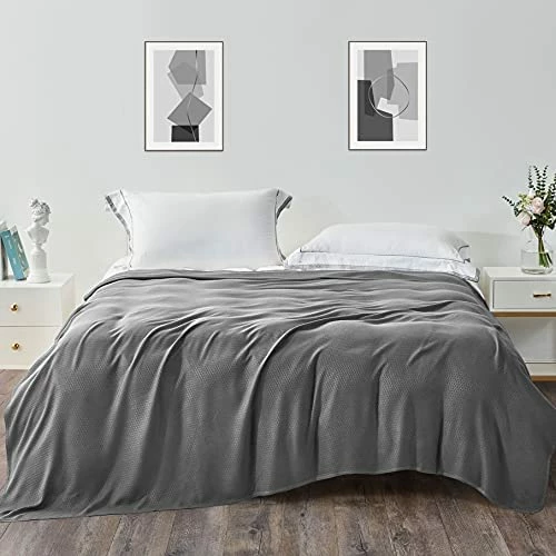 Kpblis Cooling Bamboo Blankets For Hot Sleepers, Light Blanket, Lightweight Summer Blankets Queen Size, Thin Blankets For Summer, Cool Blankets For Hot Sleepers (79x91 Inches, Charcoal) 11 Kpblis Cooling Bamboo Blankets For Hot Sleepers, Light Blanket, Lightweight Summer Blankets Queen Size, Thin Blankets For Summer, Cool Blankets For Hot Sleepers (79x91 Inches, Charcoal) - Image 9