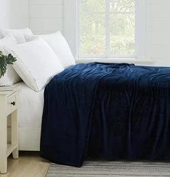 Southshore Fine Living, Inc. Oversized Flannel King Blanket, Warm Flannel Microfleece Blanket, Soft Fluffy Winter Blanket, (110 X98) King / California King Blankets Navy Blue Color -Electric Blankets Sales 2022 411gN7vMyOL. AC