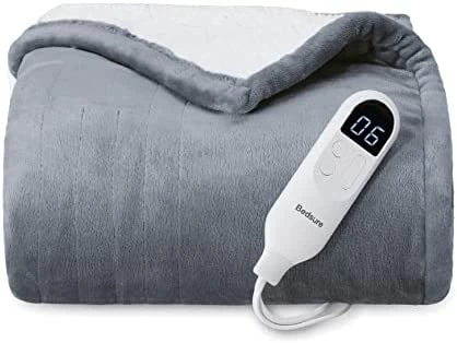 Bedsure Heated Electric Blanket Twin - Soft Heated Blanket, 6 Heat Settings Heating Blanket With 10 Time Settings, 8hrs Timer Auto Shut Off (62×84 Inches, Grey) 15 Bedsure Heated Electric Blanket Twin - Soft Heated Blanket, 6 Heat Settings Heating Blanket With 10 Time Settings, 8hrs Timer Auto Shut Off (62×84 Inches, Grey) - Image 13