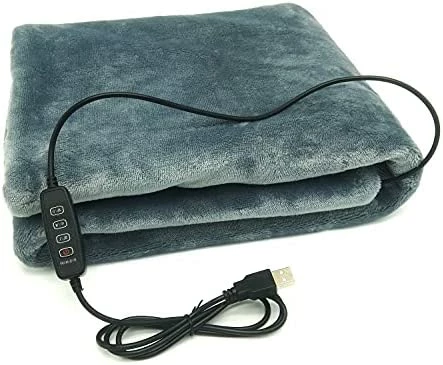 ATBOTP USB Electric Heating Shawl Electric Flannel Blankets Heated Throws 5V/2A - 3 Heating Settings For Car Office Home 35" X 23" (Grey) 10 ATBOTP USB Electric Heating Shawl Electric Flannel Blankets Heated Throws 5V/2A - 3 Heating Settings For Car Office Home 35" X 23" (Grey) - Image 8
