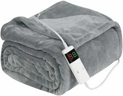 Octrot Electric Blanket Heated Blanket Throw 50"x62",Fast Lap Heating Blanket,10 Heating Level,5 Timer Auto Off Soft Cozy Flannel Electric Warming Blanket Couch，Machine Washable,Grey -Electric Blankets Sales 2022 413 Znx5MxL. AC