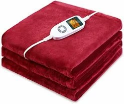 Siinsay Electric Heated Blankets, 72" X 84" Full Size Electric Throws With Soft Double-Layer Flannel, Fast Heating With 10 Heating Levels,3 Hours Auto-Off, Overheating Protection, Machine Washable Wine Red -Electric Blankets Sales 2022 413eGwvDvML. AC 1