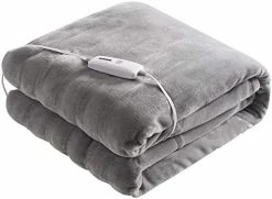 EMONIA Heated Blanket King Size Soft Fleece Electric Blanket With 4 Heating Levels & 10 Hours Auto Off, Machine Washable Fast Heater Foldable Blankets For Office Or Home ETL UL Certified - King,Light Grey -Electric Blankets Sales 2022 4148QOJMIkL. AC