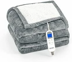 APPOLYN Electric Throw Heated Blanket 50” X 60'', 10 Heating Levels & 1-12 Hours Auto-Off, ETL Certified, Machine Washable, Grey -Electric Blankets Sales 2022 414Au2YW1hL. AC