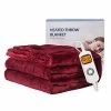 Kaisa Heated Blankets Electric Blankets Throws, 10 Heating Levels, Auto Shut-Off, Fast And Even Heating With Hand Controller, Machine Washable, Double-Sided Plush Flannel, 50x60 Inches, Wine Red -Electric Blankets Sales 2022 415rUJNsZDL