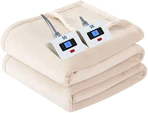 Sealy Electric Blanket King Size, Flannel Heated Blanket With 10 Heating Levels & 1-12 Hours Auto Shut Off, Fast Heating Warm Blanket, Machine Washable, Beige, 100 X 90 Inch 9 Sealy Electric Blanket King Size, Flannel Heated Blanket With 10 Heating Levels & 1-12 Hours Auto Shut Off, Fast Heating Warm Blanket, Machine Washable, Beige, 100 X 90 Inch - Image 7