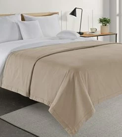 LANE LINEN 100% Cotton Blanket, Cooling Blankets, Summer Blankets King Size, 3-Layer Bed Blankets, Lightweight Blanket, King Size Throw Blanket, Soft Blanket, King Size Blankets, 104x90 Inch - Linen