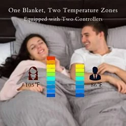 SUNNY HEAT Electric Heated Blanket Queen Size 84‘’X90‘’, Double-Sided Silky Cozy Flannel Warming Blanket With Two Separate Controllers, 4 Heating Levels & 10 Hours Auto Off, Machine Washable And Home Use Grey -Electric Blankets Sales 2022 4177gt4FXjL