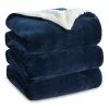 Bedsure Sherpa Fleece Bed Blankets Queen Size - Navy Blue Thick Fuzzy Warm Soft Large Queen Blanket For Bed, 90x90 Inches