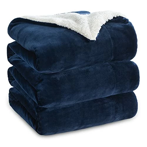 Bedsure Sherpa Fleece King Size Blanket For Bed - Navy Blue Thick Fuzzy Warm Soft Large Blankets King Size, 108x90 Inches 3 Bedsure Sherpa Fleece King Size Blanket For Bed - Navy Blue Thick Fuzzy Warm Soft Large Blankets King Size, 108x90 Inches
