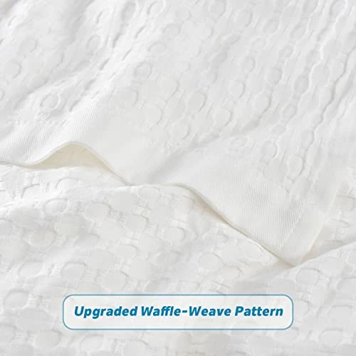 ARTBECK Waffle Blanket, 100% Bamboo Cooling Waffle Weave Blankets, Lightweight Summer Bed Blanket Absorbs Body Heat To Keep Cool On Night (White, 79"x90") 3 ARTBECK Waffle Blanket, 100% Bamboo Cooling Waffle Weave Blankets, Lightweight Summer Bed Blanket Absorbs Body Heat To Keep Cool On Night (White, 79"x90")