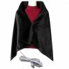 Z-YQL USB Heated Shawl Heated Blanket Plush Flannel Blanket With 3-Setting Heat Controller Cord For Car Office Home（100x65 Cm） (Black)