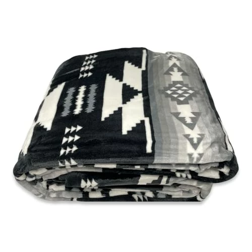 SVT, Nu Trendz Southwest Design Navajo Print Queen Size Reversible Black - Grey 6 SVT, Nu Trendz Southwest Design Navajo Print Queen Size Reversible Black - Grey - Image 4