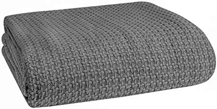 Elvana Home 100% Cotton Bed Blanket, Breathable Bed Blanket King Size, Cotton Thermal Blankets King, Perfect For Layering Any Bed For All Season, Charcoal Grey 16 Elvana Home 100% Cotton Bed Blanket, Breathable Bed Blanket King Size, Cotton Thermal Blankets King, Perfect For Layering Any Bed For All Season, Charcoal Grey - Image 14