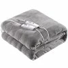 EMONIA Heated Blanket King Size Soft Fleece Electric Blanket With 4 Heating Levels & 10 Hours Auto Off, Machine Washable Fast Heater Foldable Blankets For Office Or Home ETL UL Certified - King,Light Grey