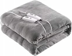 EMONIA Heated Blanket King Size Soft Fleece Electric Blanket With 4 Heating Levels & 10 Hours Auto Off, Machine Washable Fast Heater Foldable Blankets For Office Or Home ETL UL Certified - King,Light Grey -Electric Blankets Sales 2022 41A8WNfP15L. AC 1